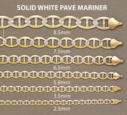 Solid Womens Diamond Cut Mariner Bracelet 10K/14K Yellow Gold
