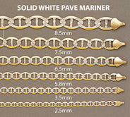 Solid Mens Diamond Cut Mariner Bracelet 10K Yellow Gold
