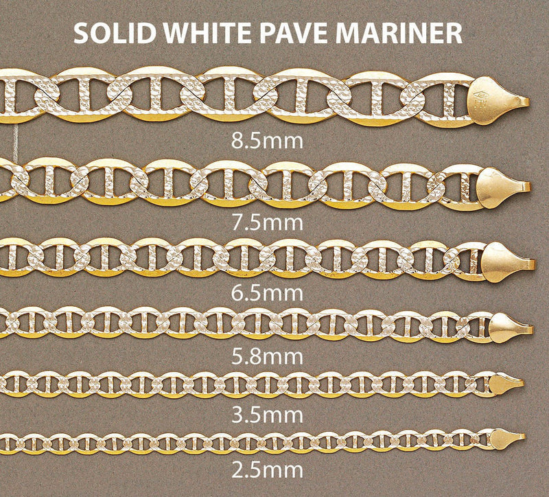 Solid Mens Diamond Cut Mariner Bracelet 10K Yellow Gold