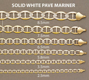 Solid Mens Diamond Cut Mariner Bracelet 10K/14K Yellow Gold