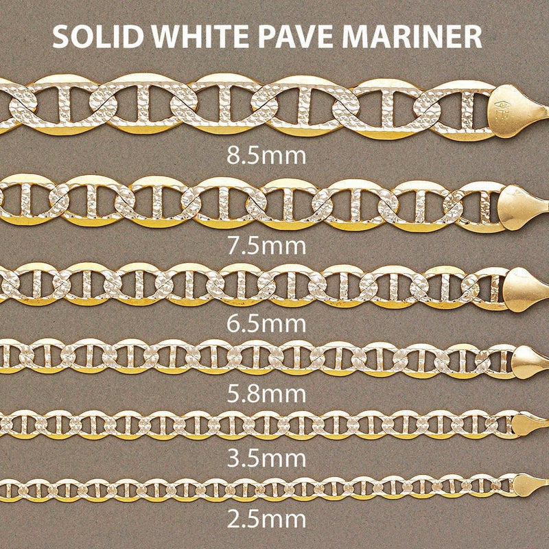 Gold Chain - Womens Diamond Cut Mariner Chain 10K/14K Gold