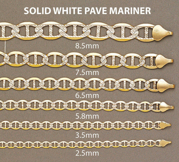 Gold Chain - Womens Diamond Cut Mariner Chain 10K/14K Gold