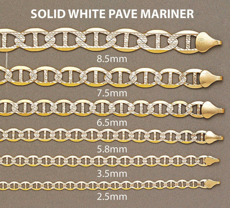 Gold Chain - Womens Diamond Cut Mariner Chain 10K/14K Gold