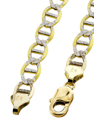 Solid Womens Diamond Cut Mariner Bracelet 10K/14K Yellow Gold