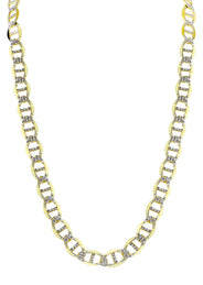 Solid Diamond Cut Mariner Chain 14K Gold
