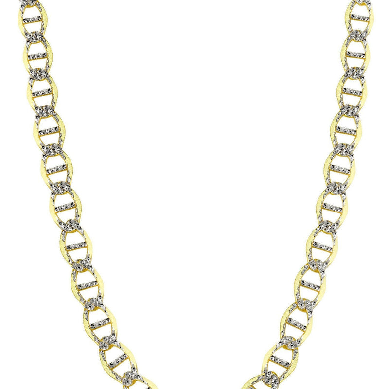 Womens 14K Gold Chain - Solid Diamond Cut Mariner Chain