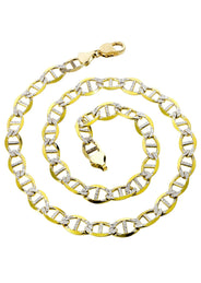 Gold Chain - Mens Diamond Cut Mariner Chain 10K/14K Gold