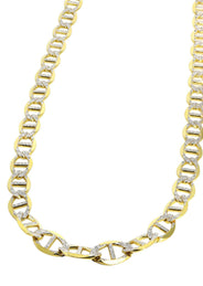Solid Diamond Cut Mariner Chain 14K Gold