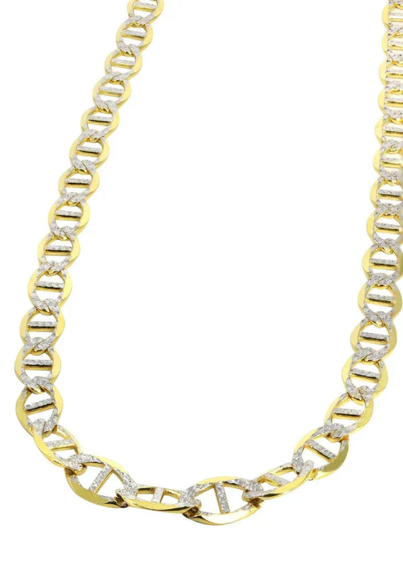 solid white pave mariner chain