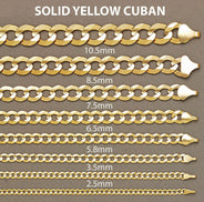 Womens 14K Gold Chain - Solid Cuban Link Chain