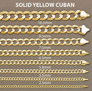Solid Cuban Curb Link Chain 14K Gold