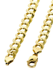 Solid Cuban Curb Link Chain 14K Gold