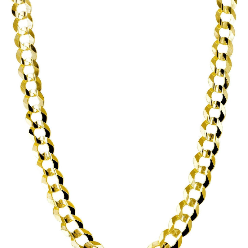 Mens Gold Chain - Solid Cuban Curb Link 10K/14K Gold