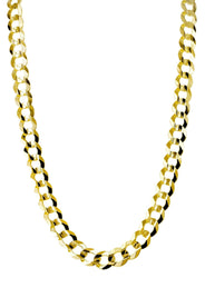 Mens Gold Chain - Solid Cuban Curb Link 10K/14K Gold
