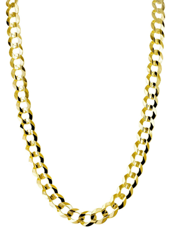 Mens Gold Chain - Solid Cuban Curb Link 10K/14K Gold
