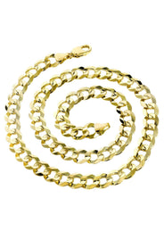 Solid Cuban Curb Link Chain 14K Gold