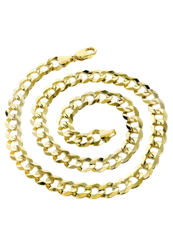 Solid Cuban Curb Link Chain 14K Gold