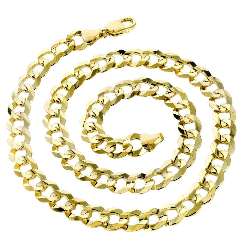 Womens 14K Gold Chain - Solid Cuban Link Chain