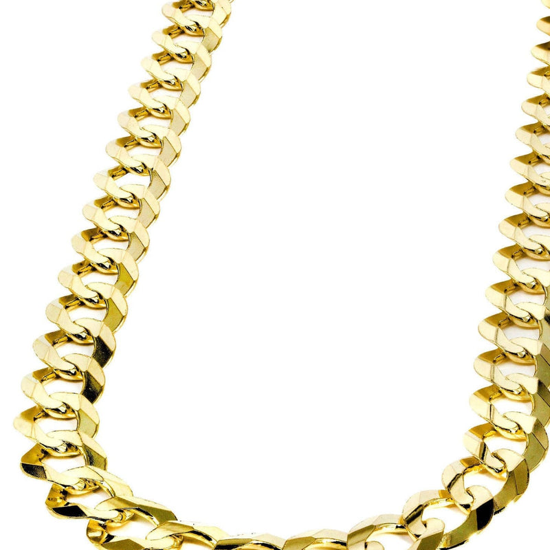 Solid Cuban Curb Link Chain 14K Gold