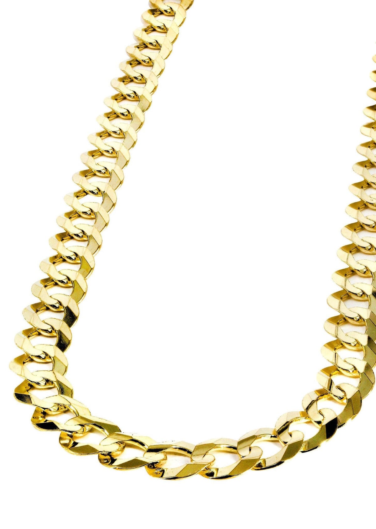 Solid Cuban Curb Link Chain 14K Gold