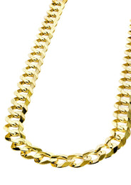 Solid Cuban Curb Link Chain 14K Gold