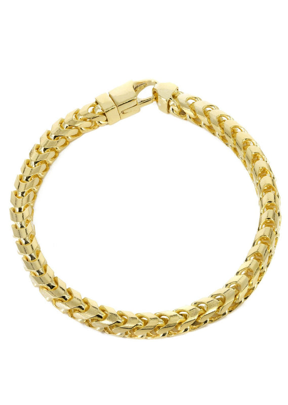 Solid Womens Franco Bracelet 10K Yellow Gold