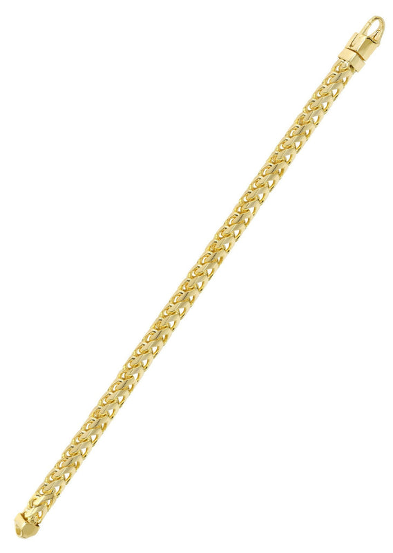 Solid Womens Franco Bracelet 10K Yellow Gold