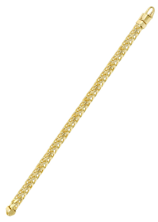 Solid Mens Franco Bracelet 10K/14K Yellow Gold