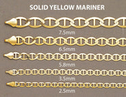 Solid Womens Mariner Bracelet 10K Yellow Gold