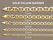 Gold Chain - Womens Solid Mariner Chain 10K Gold