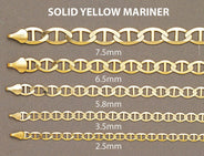 Gold Chain - Mens Solid Mariner Chain 10K/14K Gold