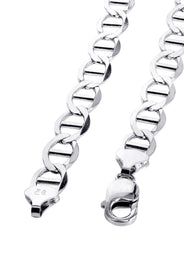 White Gold Chain - Womens Solid Mariner Chain 10K/14K Gold
