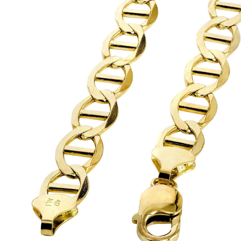 Gold Chain - Mens Solid Mariner Chain 10K/14K Gold
