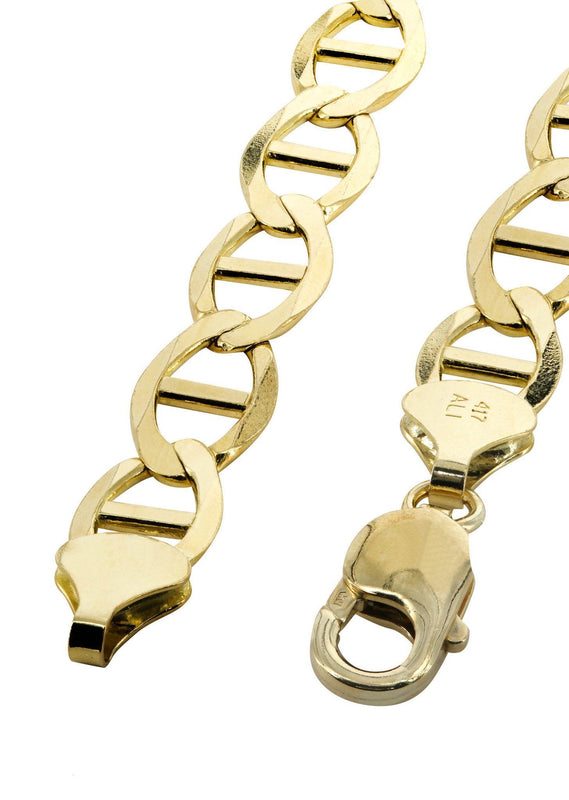 Solid Womens Mariner Bracelet 10K Yellow Gold