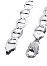 Solid Womens Mariner Bracelet 10K/14K White Gold