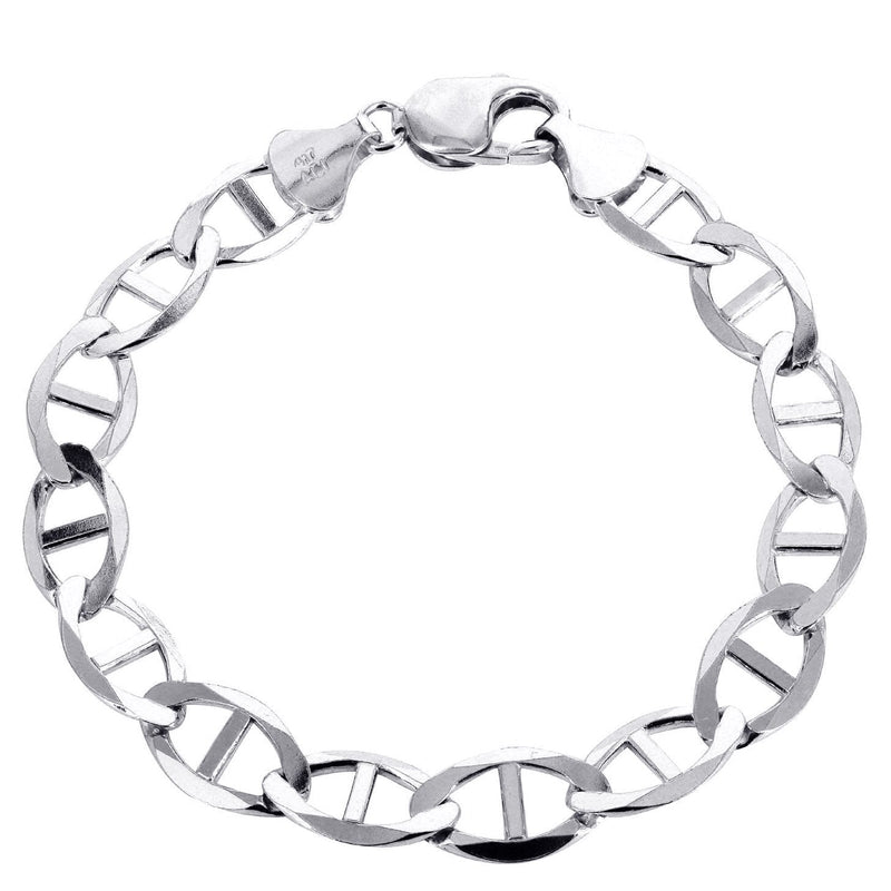 Solid Womens Mariner Bracelet 10K/14K White Gold