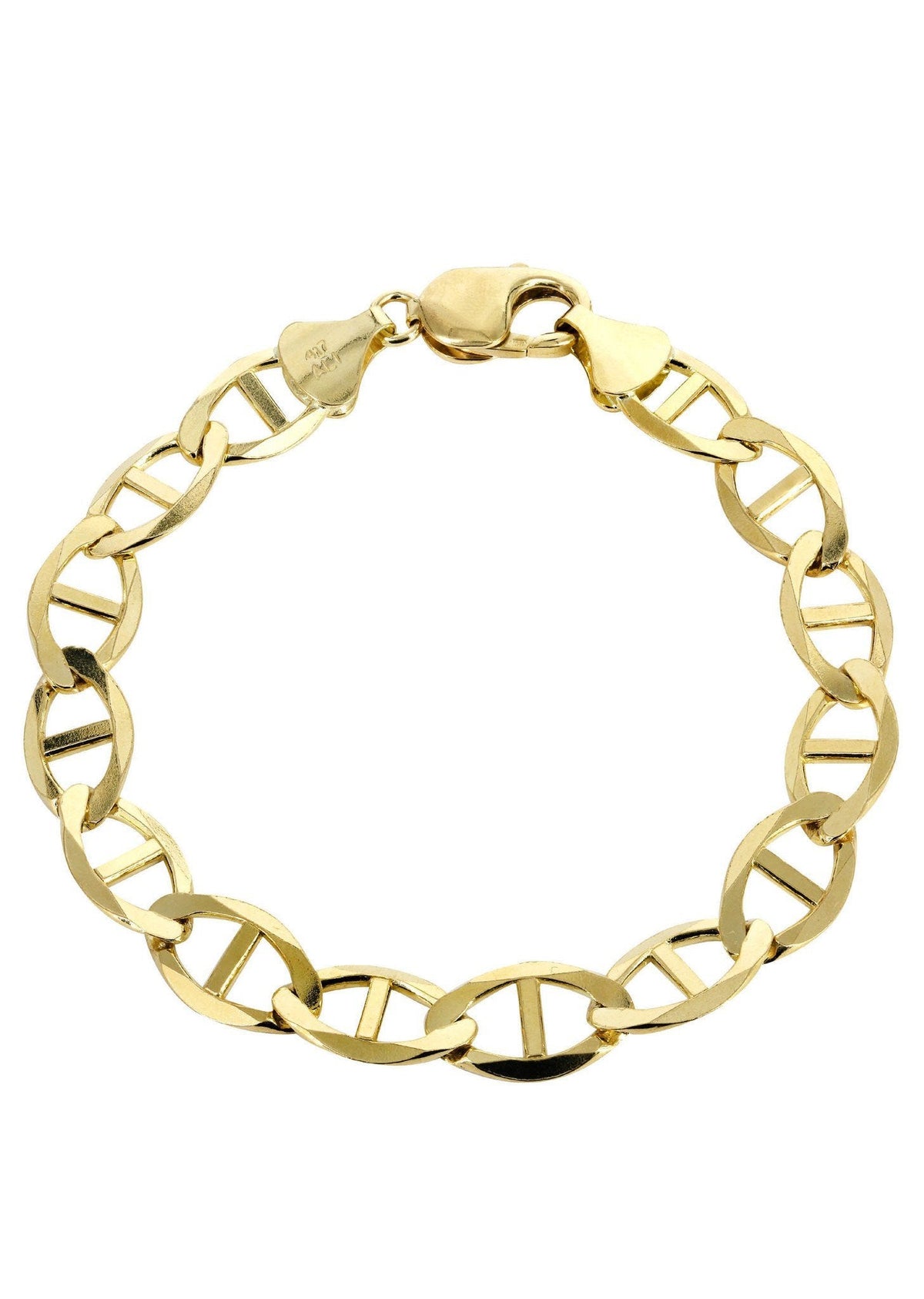 Solid Womens Mariner Bracelet 10K Yellow Gold