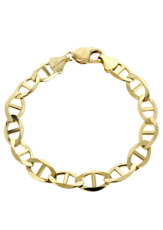 Solid Womens Mariner Bracelet 10K/14K Yellow Gold