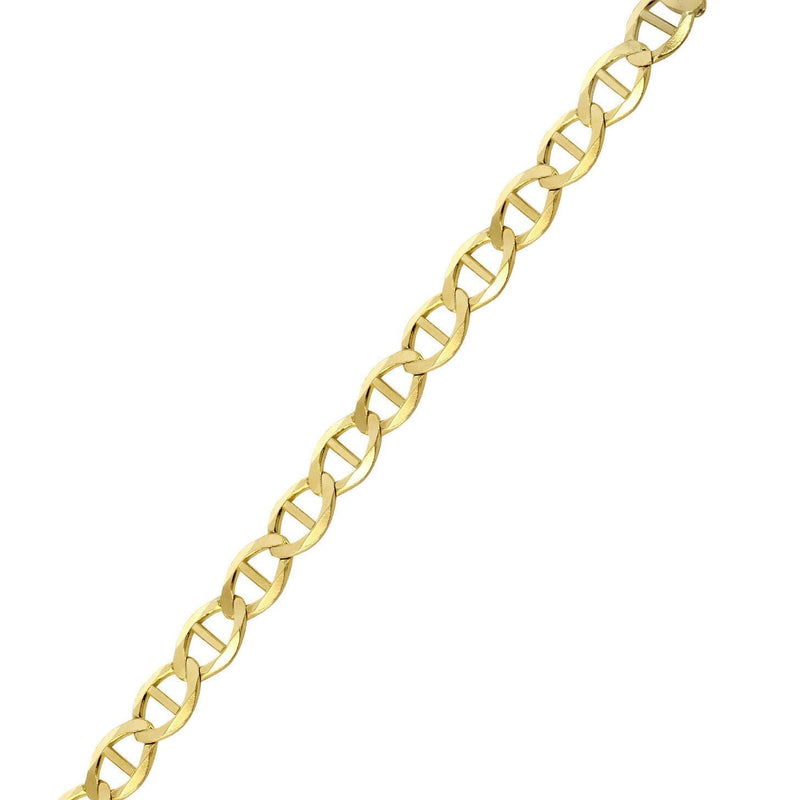 Solid Mens Mariner Bracelet 10K/14K Yellow Gold