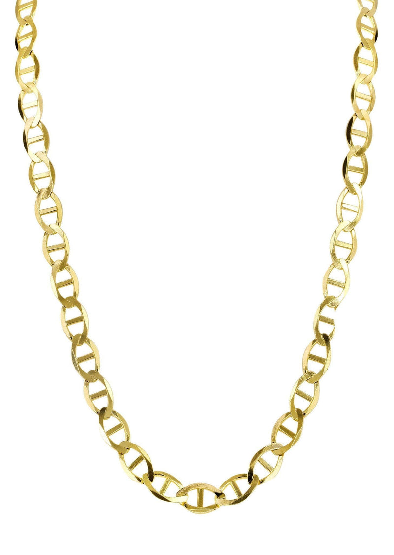 Gold Chain - Womens Solid Mariner Chain 10K Gold