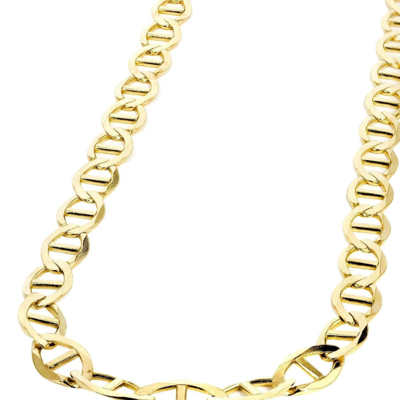 Gold Chain - Mens Solid Mariner Chain 10K/14K Gold