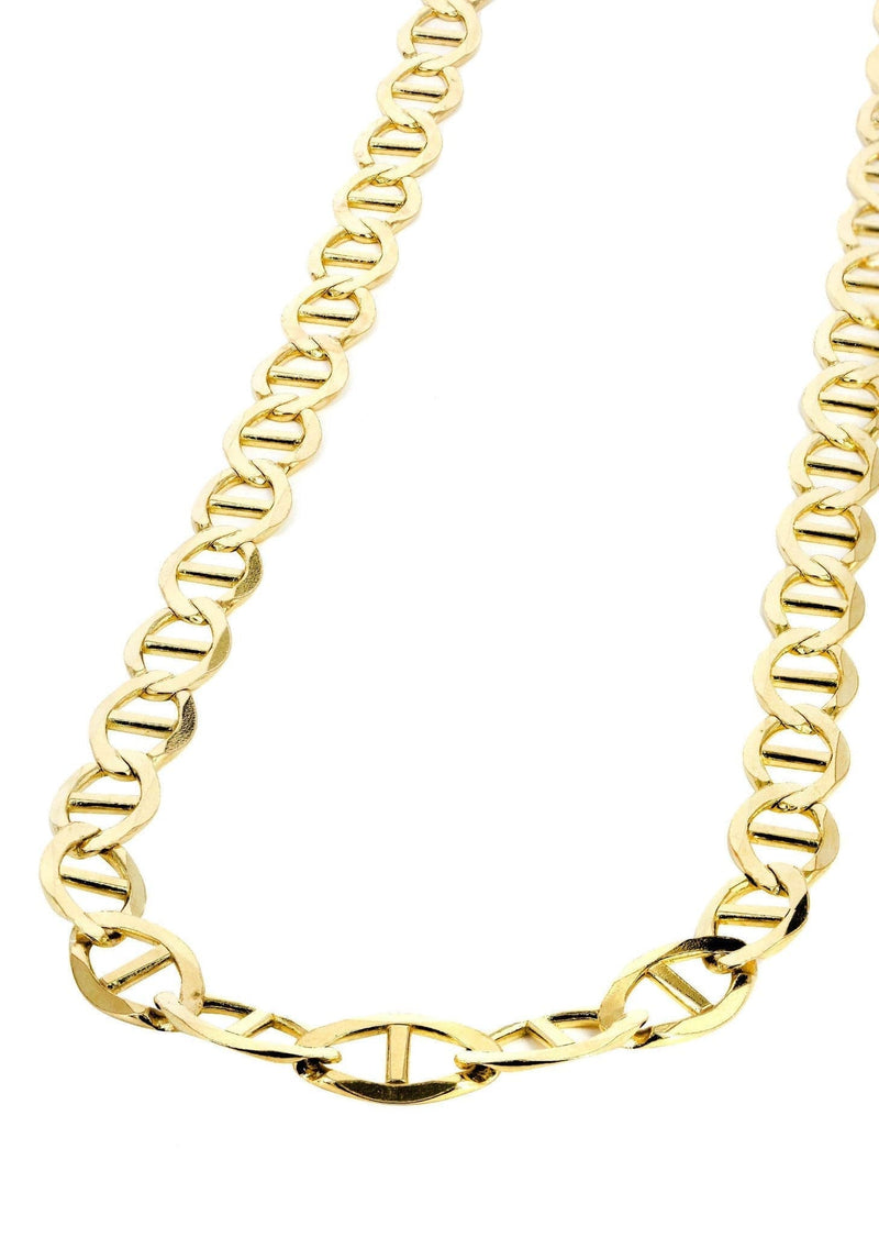 Gold Chain - Mens Solid Mariner Chain 10K/14K Gold