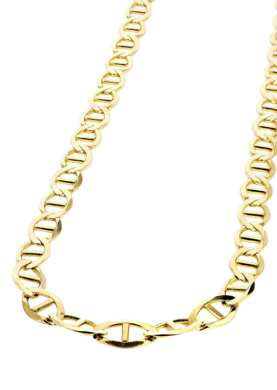 Gold Chain - Mens Solid Mariner Chain 10K/14K Gold