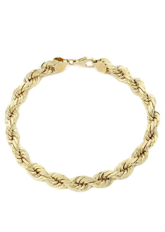 14K Gold Bracelet Solid Rope For Women