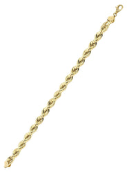 Solid Womens Rope Bracelet 10K Yellow Gold