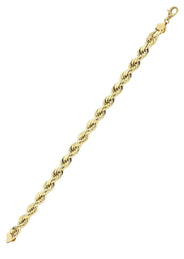 Solid Womens Rope Bracelet 10K/14K Yellow Gold