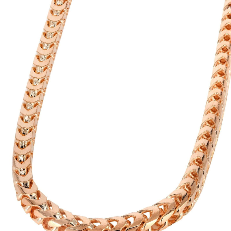 14K Rose Gold Chain - Womens Solid Franco Chain