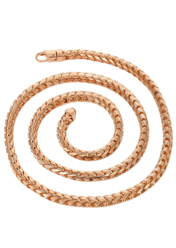 14K Rose Gold Chain - Womens Solid Franco Chain