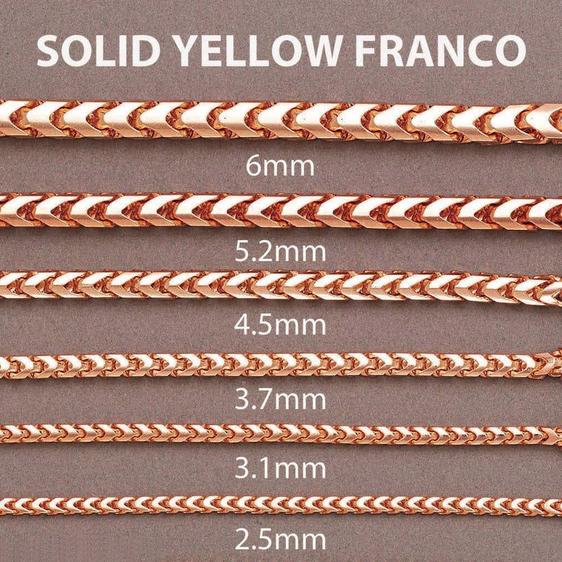 Mens Solid Franco Chain - 14K Rose Gold Chain
