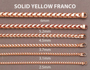 Mens Solid Franco Chain - 14K Rose Gold Chain